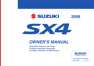 2008 Suzuki SX4 Owners Manual